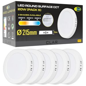Faretto LED da Soffitto a Montaggio Superficiale 20W, Luce LED da Interno con CCT Selezionabile 3000K 4000K 6500K - Product Image 1