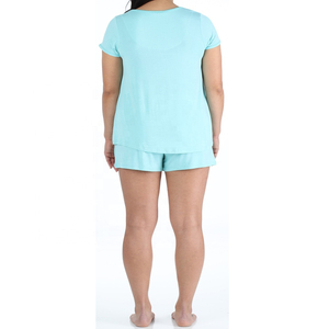 OEM New Design Women's Casual Plus Size <b>Twin</b> <b>Sets</b> Custom Logo 100% Cotton Quick Dry Breathable All Seasons Short <b>Set</b> - Product Image 2