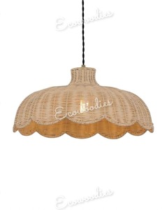 Lámpara colgante de carcasa de ratán de nuevo diseño con pantalla de bambú inspirada en la naturaleza para muebles de dormitorio o sala de estar - Product Image 5