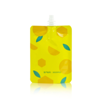 Pochette Doypack personnalisée en PE avec impression offset, qualité alimentaire, pour jus et boissons, avec bec verseur et fermeture éclair