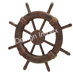 Horloge de roue de bateau en bois naturel poli bureau maison salon intérieur horloge nautique décorative très écologique - Product Image 5