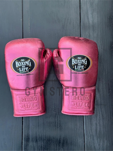 Gants de boxe GYMSTERO en cuir de vachette véritable de haute qualité, avec sangle de poignet réglable, couverture complète des doigts et fermeture à lacets - Product Image 3