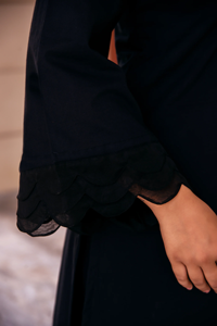 Sunhari เซตผ้าคอตตอนสีดำล้วนพร้อมชุดลำลองเป็นมิตรต่อสิ่งแวดล้อมทำด้วยมือสำหรับฤดูร้อนฤดูใบไม้ร่วง - Product Image 5