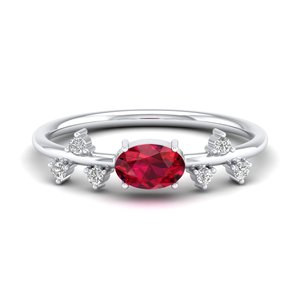 Anillos REYES de Lujo en Plata de Ley 925 con Moissanita Certificada GRA, Joyería Fina, Corte Oval Clásico, Gema de Rubí de 0.75 Quilates - Product Image 5