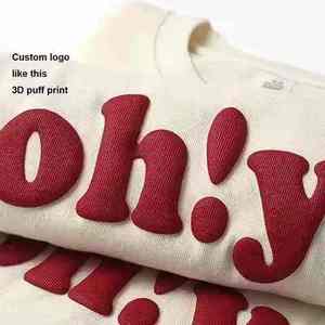 Premium Quality Wholesale 100% Cotton Breathable Trendy Comfortable Puff Printing Heavyweight Unisex Hoodies - Product Image 5