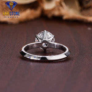 Lab-Stone 1,25 TDW Anillo de oro blanco con diamante de corte redondo solitario Color DE LA EF-VS - Product Image 4