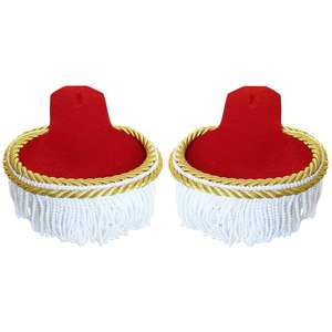 Épaulettes à franges motif échiquier et toile d'araignée, épaulettes dorées de style Napoléon - Product Image 5