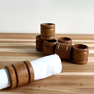 แหวนกระดาษทิชชูสีทองทำจากไม้ทรงกลมสำหรับงานแต่งงาน - Product Image 4