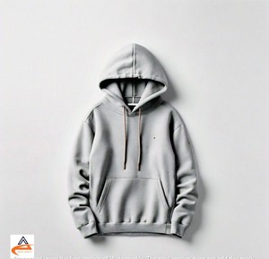 Sweat-shirt à capuche unisexe en polaire épaisse 350 GSM, motif uni, coupe ample, écologique, respirant, coupe-vent - Product Image 2