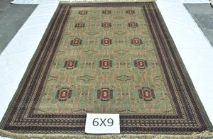 Tapis de laine indiens vibrants faits à la main multicolore noeud turc persan laine fine taille personnalisable disponible avec motif abstrait - Product Image 5