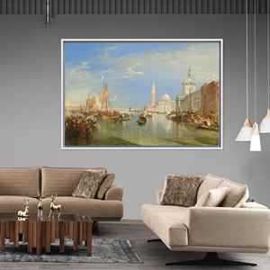 Printed Canvas Art: Venice, Madonna della Salute View,1P:White <b>Framed</b> - Product Image 1