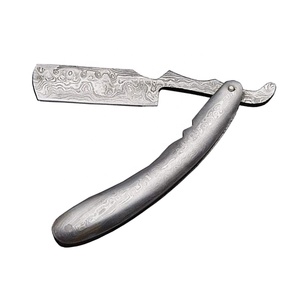 Premium damascus Stainless Steel Folding Straight <b>Razor</b> with fix <b>Blade</b> for Body Face & Bikini Shaving-Men's Barber <b>Razor</b> - Product Image 1