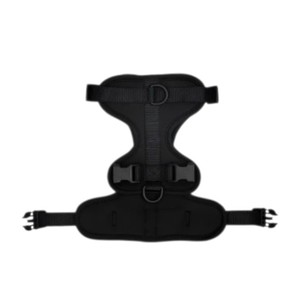 Harnais pour chien réglable en nylon avec boucle de fermeture, couleur noire unie, style simple, type Rower - Product Image 2