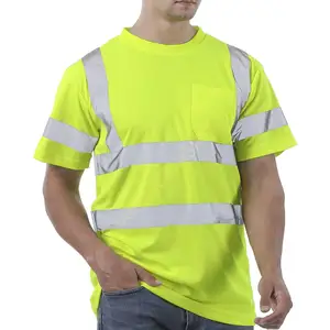 Safety T Shirt Custom Hi Vis Reflective Work Safety Shirt Full Sleeve Workwear Plus Size Tape Reflective Clothing