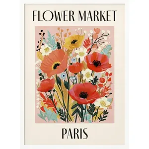 Obra de arte digital impresa del Mercado de Flores de París, Francia - Product Image 6