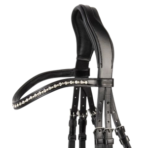 ชุดเดรสหนังสีดำสุดหรูสายรัดคิ้วคริสตัลสายรัดข้อมือที่มีแผ่นรองจมูกแบบกายวิภาคอุปกรณ์สำหรับนักขี่ม้าที่สง่างาม - Product Image 2