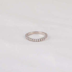 Women's 14 KT Solid White Gold Lab Grown Diamond Wedding Band with 0.7 CT Tiny Round Cut Fashionable Jewelry - Product Image 1