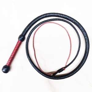 JEXMOO Fouets en cuir faits main personnalisés, outils artisanaux, rouge et noir, nouvelle arrivée, 2 ensembles d'équipements de bondage pour adultes, international - Product Image 1