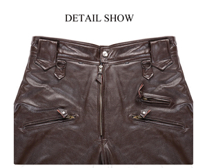 Pantalón ceñido al cuerpo para hombre de piel sintética mate negro personalizado pantalones de PU ajustados vintage elegantes bolsillos altos nuevo entretenimiento informal - Product Image 3