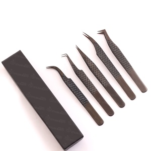 Custom High Quality Stainless Steel Eyelash Extension Tweezers Pointed Tip Beauty <b>Tool</b> with Customized Logo - Product Image 6