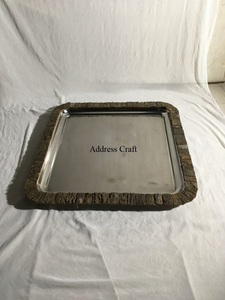 Plateau de service pour restaurant, vente chaude, acier inoxydable avec bordure en bois de bouleau, plateau de service pour aliments chauds, vaisselle, articles de cuisine - Product Image 6