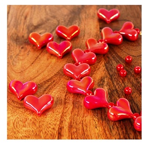 ลูกปัดไม้รูปหัวใจไข่มุกสีตามสั่งขนาดและจัดส่งรวดเร็วจากอินเดีย - Product Image 1