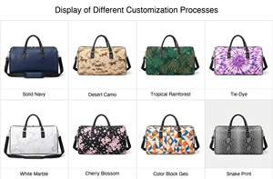 Maßgefertigte Geprägte Tierdruck-Reisetasche Wasserabweisend Leichtgewichtig Kratzfest Multi-Taschen Strukturierte Weekender-Handtasche - Product Image 4