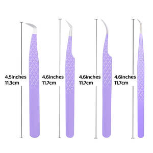 Pinzas para pestañas con punta de fibra de acero inoxidable con etiqueta privada y logotipo personalizado Pinzas para pestañas de acero inoxidable de alta calidad - Product Image 6