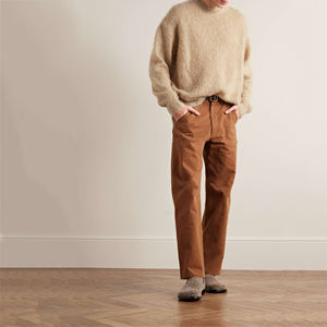 Tricots personnalisés de haute qualité pour hommes Pull en laine vierge à manches longues en laine mohair - Product Image 3