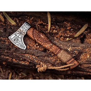 มีดทอมฮอว์กเหล็ก D2 ขนาด 19.5 นิ้ว ยี่ห้อ Jexmoo ด้ามไม้โรสวูด พร้อมปลอกหนัง ของขวัญสำหรับกิจกรรมกลางแจ้ง ทำมือ ระดับอุตสาหกรรม สำหรับคุณพ่อ - Product Image 5