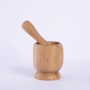 Mortero y Pilón de Madera de Haya Pulida a Mano - Herramienta de Cocina Personalizable OEM - Acabado Natural, Madera de Grado Alimenticio - Product Image 4