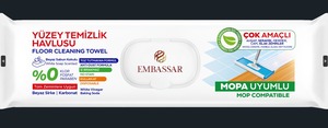 Premium Embassar <b>Floor</b> Cleaning Wet Wipes White Soap Scent Antibacterial Anti-Dust Formula <b>Mop</b> Compatible Disposable Tile Wood - Product Image 2