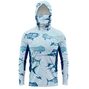 Sweats à capuche de pêche pour hommes en matériau durable prix de gros Logo personnalisé/couleurs anti-rides qualité supérieure UPF 50 coupe-vent respirant - Product Image 1