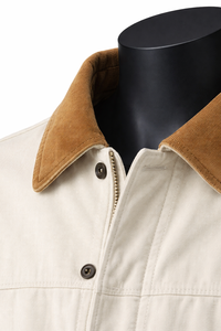 Veste en jean vintage pour homme de qualité supérieure personnalisée avec col en velours côtelé, style streetwear décontracté, vêtements de travail, vêtements d'extérieur tendance pour homme - Product Image 4