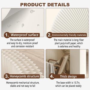 Papier-Raumteiler mit LED-Beleuchtung, faltbare Sichtschutzwände, ausziehbare kreative Büro-Trennwände für Zuhause und Büro - Product Image 4