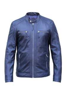 Veste de mode motard personnalisée de haute qualité pour hommes en cuir véritable veste respirante de style classique de moto marron col montant - Product Image 4