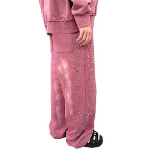 El mejor Material de los hombres pantalones acampanados de secado rápido transpirable de algodón pesado estilo Casual bajo MOQ Sun Faded pantalones de sudor con piedra - Product Image 1