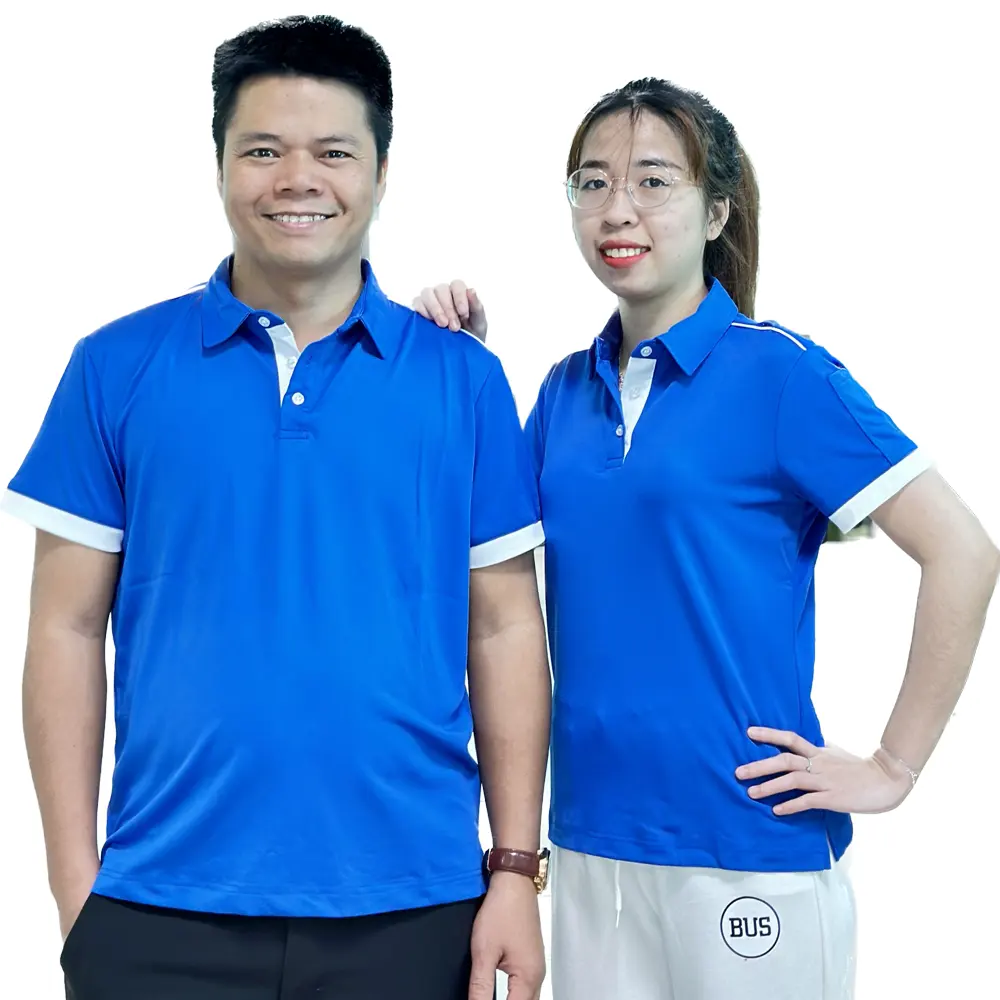 Poloshirts Voor Heren Op Maat Gemaakt Logo Sneldrogend Werk Met Korte Mouwen Poloshirts-Vietnam Kledingfabriek