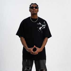 เสื้อยืดโอเวอร์ไซส์ทรงบ็อกซี่ คอกลม แขนเสื้อแบบดรอปโชว์เดอร์ ผ้าคอตตอน 100% คุณภาพสูง พิมพ์ลายกราฟิก  รับสั่งทำตามแบบ - Product Image 1