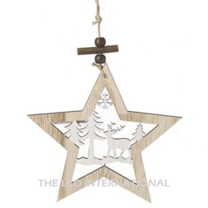 Diseño de Corazón Lujoso y Detallado con Marco de Madera Colgante Navideño, Arte Metálico en el Interior, Diseño de Árbol de Navidad - Product Image 5