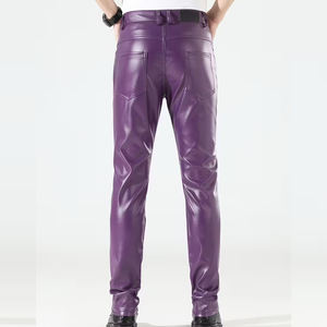 Diseñe su propio logotipo Pantalones de cuero para hombres Precio al por mayor Pantalones de cuero hechos a medida para hombres - Product Image 2