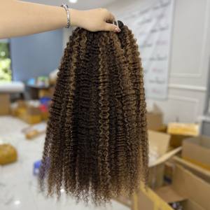 Extensions de cheveux humains vietnamiens 100% vierges, double tirage, couleur piano, texture Yaki, cuticules alignées, Mic Hair Company 100g - Product Image 3