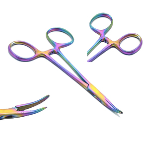 Pinzas médicas de acero inoxidable para trabajo pesado, pinzas de bloqueo de hemostato curvo dentado completo, fuente de alimentación Manual - Product Image 6