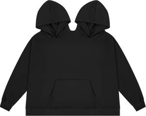 Sweat à capuche ample pour les couples hiver basique avec broderie 3D polyester/coton mélangé - Product Image 1