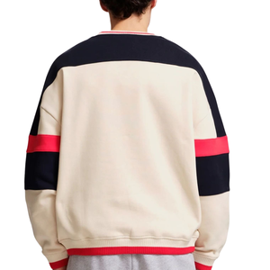 เสื้อสเวตเชิ้ตสีบล็อก สีเบจ สีกรมท่า สีแดง มีสไตล์ แขนยาว คอกลม ลำลอง สบาย ผ้าฝ้าย แฟชั่นสำหรับทุกเพศ เสื้อสเวตเชิ้ตสำหรับเล่นกีฬา - Product Image 4