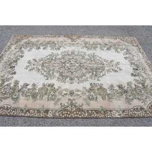 Alfombra Turca Vintage de 5.6x8.3 pies, Alfombra Marrón con Diseño de Camuflaje - Product Image 3