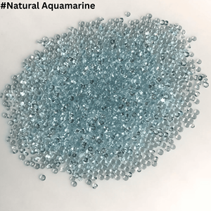 Venta al por mayor de piedras preciosas sueltas de aguamarina natural azul, facetadas, de forma redonda, para la fabricación de joyas, tamaño pequeño, de 1 mm a 3 mm. - Product Image 2