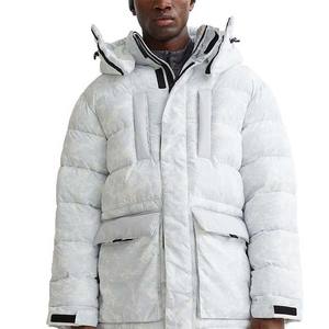 Coupe-vent surdimensionné personnalisé pour hommes Manteaux d'hiver à capuche épais et chauds en duvet Veste - Product Image 1