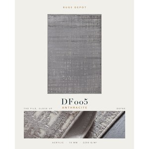 พรมอะคริลิคขายส่ง DEFNE DF005 สีแอนทราไซต์ ผลิตด้วยเครื่องจักร พรมตุรกีสำหรับห้องนั่งเล่น โครงการโรงแรม - Product Image 2