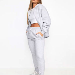 2025 survêtements en gros femmes survêtements personnalisés respirant survêtement femmes costumes 2 pièces 100% coton prix raisonnable - Product Image 1